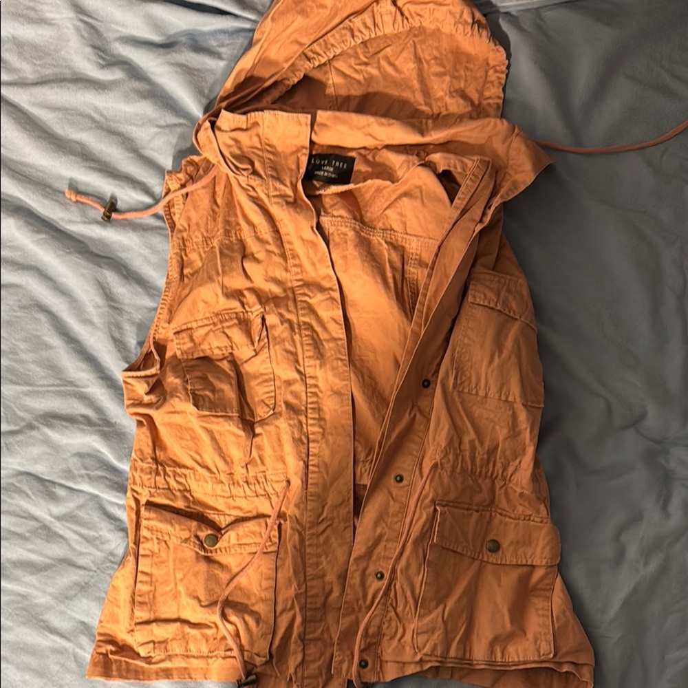 Love Tree Apricot Hooded Vest